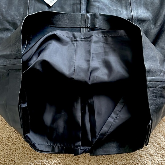 new with tag 3.1 Phillip Lam Black Leather A-line Midi Skirt 🖤 - Picture 7 of 12